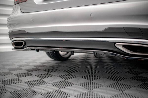 Maxton Design Middle diffuser rear extension DTM Look black gloss - Mercedes E AMG-Line Limosine W212 Facelift