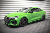 Maxton Design Street Pro Side skirts extension extension + Flaps black gloss - Audi RS3 Limosine 8Y