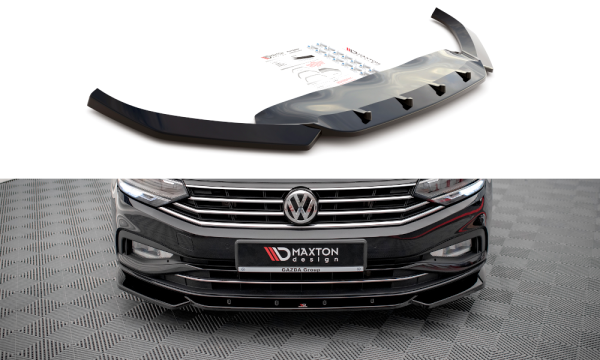 Maxton Design Front extension V.1 black gloss - VW Passat B8 Facelift