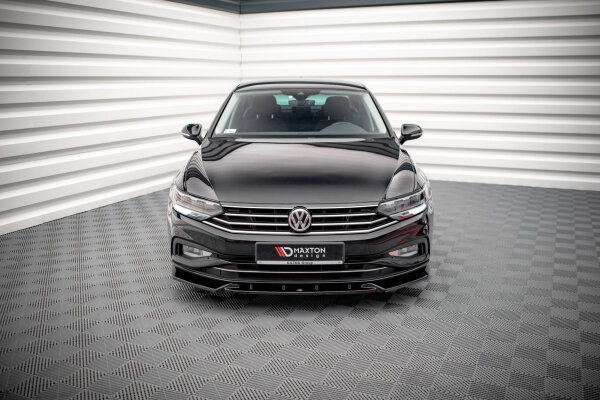 Maxton Design Front extension V.2 black gloss - VW Passat B8 Facelift