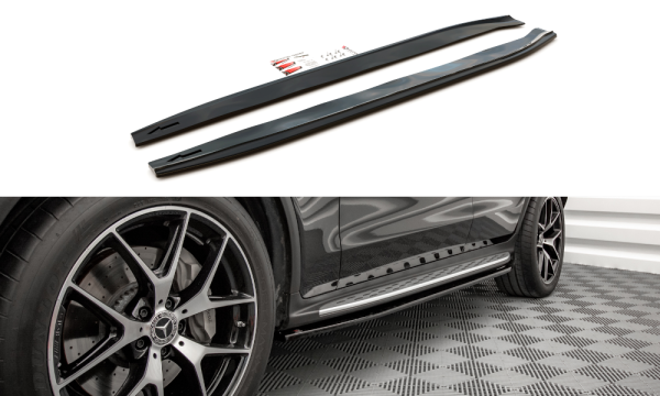Maxton Design Side skirts extension extension black gloss - Mercedes GLC Coupe AMG-Line C253 Facelift