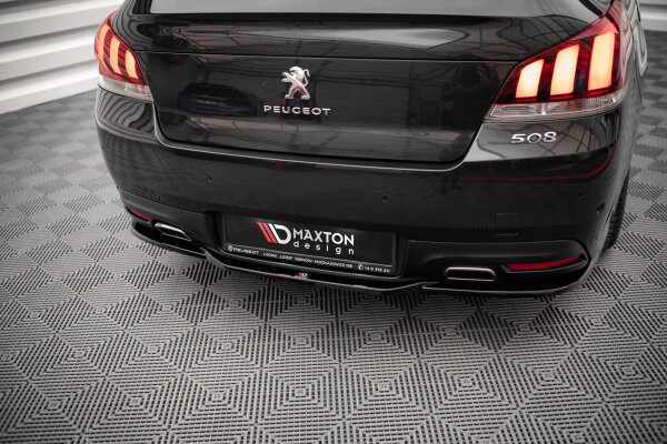 Maxton Design Mittlerer Diffusor Heckansatz schwarz Hochglanz - Peugeot 508 GT MK1 Facelift