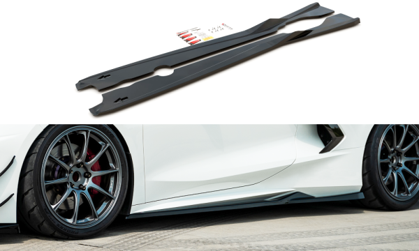 Maxton Design Seitenschweller Ansatz schwarz Hochglanz - Chevrolet Corvette C8