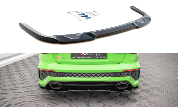 Maxton Design Middle diffuser rear extension black gloss - Audi RS3 Limosine 8Y