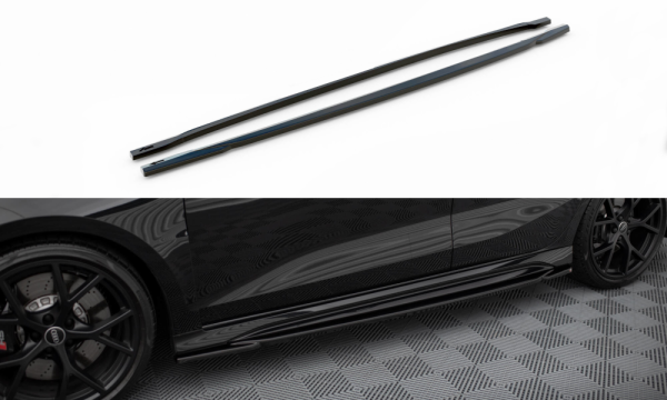 Maxton Design Side skirts extension extension black gloss - Audi RS3 Limosine 8Y