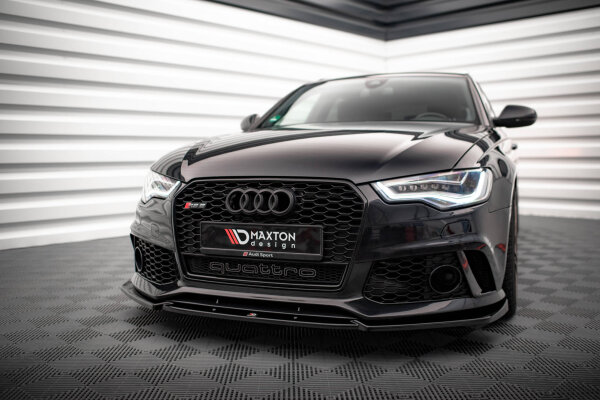 Maxton Design Front extension black gloss - Audi A6 RS6 Look C7