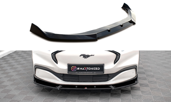 Maxton Design Front Splitter V.1 gloss black - Ford Mustang Mach-E MK1