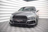 Maxton Design Street Pro Frontansatz für +Flaps für V.1 + Flaps schwarz Hochglanz - Audi S3 Sportback 8V Facelift