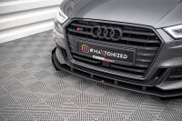 Maxton Design Street Pro Frontansatz für +Flaps für V.1 + Flaps schwarz Hochglanz - Audi S3 Sportback 8V Facelift