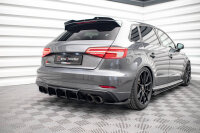 Maxton Design Street Pro Heckansatz Flaps Diffusor +Flaps schwarz Hochglanz - Audi S3 Sportback 8V Facelift