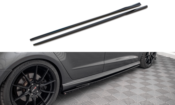 Maxton Design Side Skirts Diffusers gloss black - Audi S3 Sportback 8V Facelift