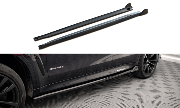 Maxton Design Side Skirts Diffusers for V.2 gloss black - BMW X6 M-Package F16