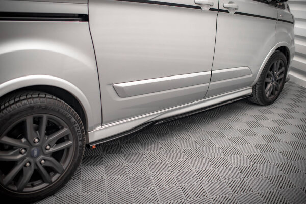 Maxton Design Seitenschweller Ansatz schwarz Hochglanz - Ford Transit Custom ST-Line MK1 Facelift