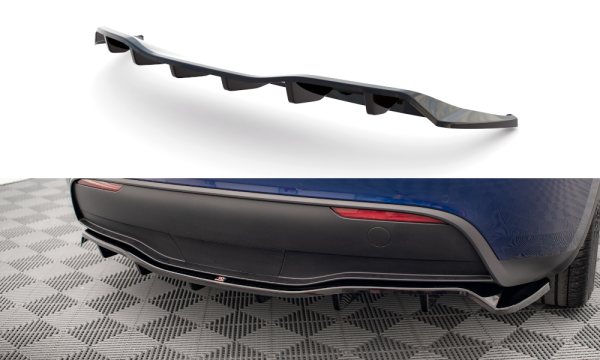 Maxton Design Mittlerer Diffusor Heckansatz DTM Look schwarz Hochglanz - Tesla Model Y