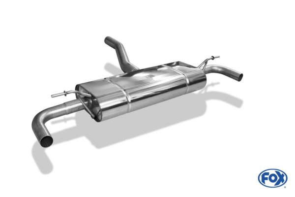 FOX final silencer transverse without tailpipes with 90° bends for models with original tailpipe covers - 12+ Mercedes GLA X156