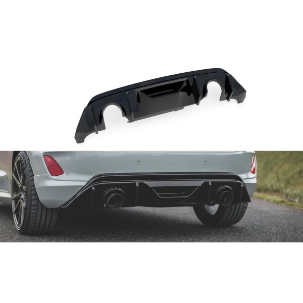 Maxton Design Diffusor + Milltek Sport exhaust extension polished - black gloss - Ford Fiesta ST MK8