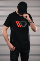 Maxton Design® Black T-Shirt Herren Logo Rot-Schwarz S
