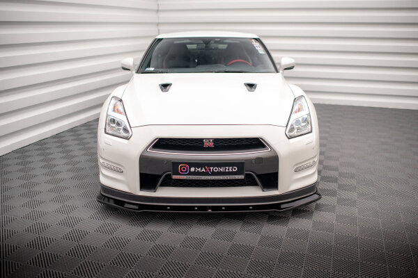 Maxton Design Front Ansatz schwarz Hochglanz - Nissan GTR R35 Facelift