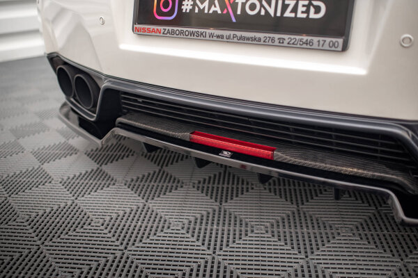 Maxton Design Middle Diffusor + Flaps black gloss - Nissan GTR R35 Facelift