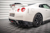 Maxton Design Middle Diffusor + Flaps black gloss - Nissan GTR R35 Facelift