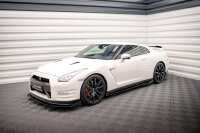 Maxton Design Seitenschweller Ansatz + Flaps schwarz Hochglanz - Nissan GTR R35 Facelift