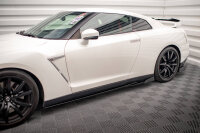 Maxton Design Seitenschweller Ansatz + Flaps schwarz Hochglanz - Nissan GTR R35 Facelift