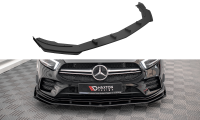 Maxton Design Street Pro Front Ansatz schwarz + Flaps schwarz Hochglanz - Mercedes A35 AMG / AMG-Line Aero Pack W177