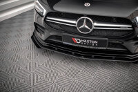 Maxton Design Street Pro Front Ansatz schwarz + Flaps schwarz Hochglanz - Mercedes A35 AMG / AMG-Line Aero Pack W177