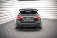 Maxton Design Robuste Racing Diffusor schwarz-rot + Flaps schwarz Hochglanz - Mercedes A35 AMG Hatchback Aero Pack W177