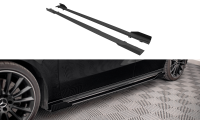 Maxton Design Street Pro Seitenschweller Ansatz schwarz + Flaps schwarz Hochglanz - Mercedes A35 AMG / AMG-Line Aero Pack W177