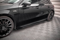 Maxton Design Street Pro side skirts approach black + Flaps black gloss - Mercedes A35 AMG / AMG-Line Aero Pack W177