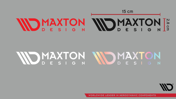 Maxton Design Sticker White 05 Kleiner Logo-Aufkleber 15x2,8 cm weiß