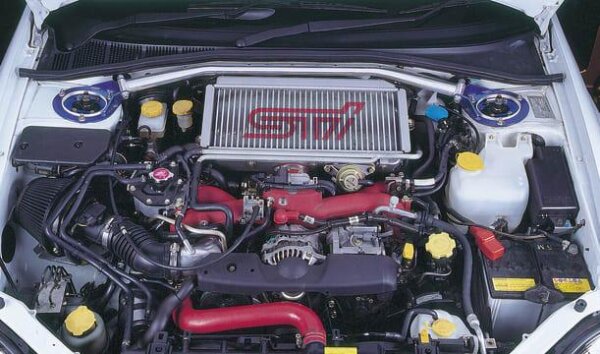 Cusco Domstrebe vorn oben 2-Punkt Type OS (Type-1) - 03-08 Subaru Forester SG / 01-07 Subaru Impreza GD/GG (LHD Modelle)