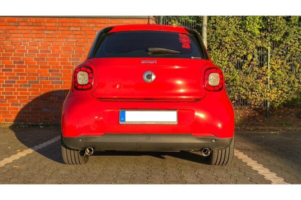 FOX Endschalldämpfer quer inkl. Flexstück 1x70 Typ 24 - Smart Fortwo 453