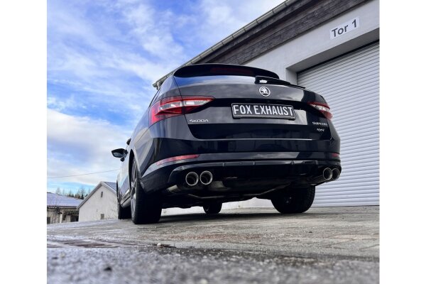 FOX Final Silencer with exhaust flaps 2x90 Typ 25 - Skoda Superb III 3V 4x4