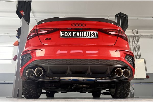 FOX Half system from OPF with exhaust flaps on the right/left - 2x100 Typ 25 - Audi S3 GY Limousine