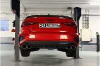 FOX Half system from OPF with exhaust flaps on the right/left - 2x114 Typ 25 - Audi S3 GY Limousine