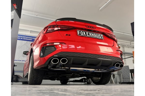 FOX Half system from OPF with exhaust flaps on the right/left - 2x106x71 Typ 44 - Audi S3 GY Limousine