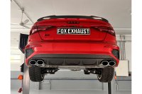 FOX Half system from OPF with exhaust flaps on the right/left - 2x106x71 Typ 44 - Audi S3 GY Limousine