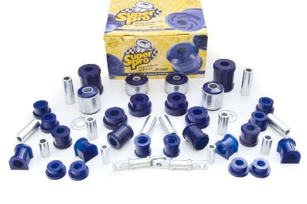 SuperPro Front+Rear Bushings Kit with caster adjustment - Mitsubishi Lancer Evo IV / V / VI (RS Models)