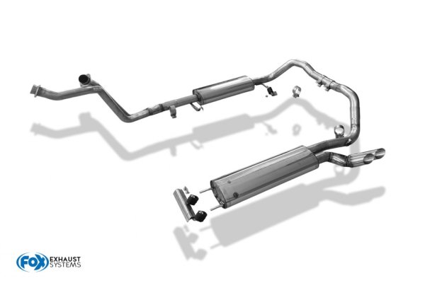 FOX Complete Exhaust System Manifold Pipe / Front Silencer / Final Silencer 2x63 type 14 - Mercedes G-Class 463 300 GD (short wheelbase / without running board)