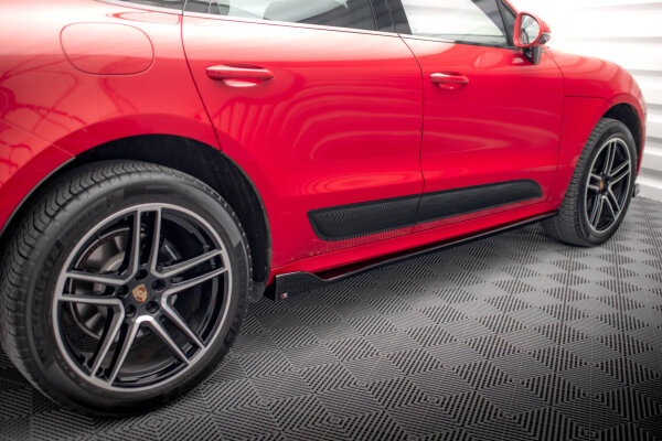 Maxton Design Side skirts extension gloss black - Porsche Macan MK1 Facelift