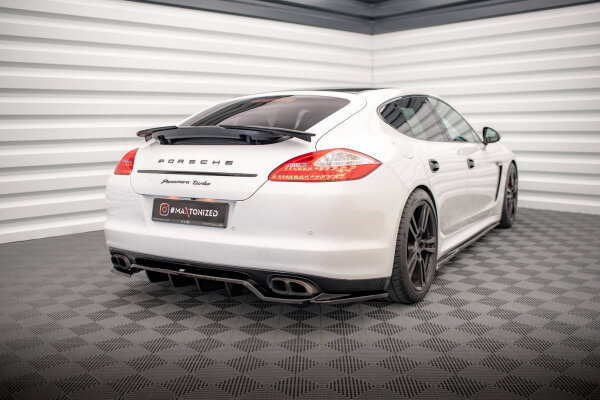 Maxton Design Middle diffuser rear extension DTM Look gloss black - Porsche Panamera Turbo 970