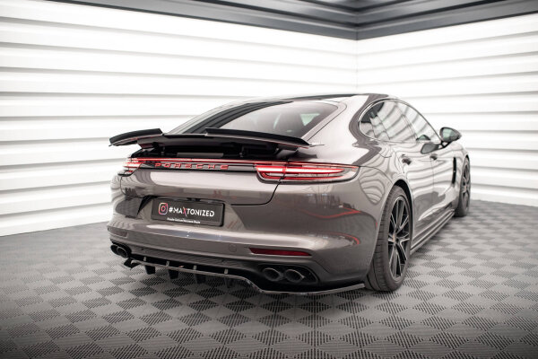 Maxton Design Middle diffuser rear extension DTM Look gloss black - Porsche Panamera E-Hybrid 971