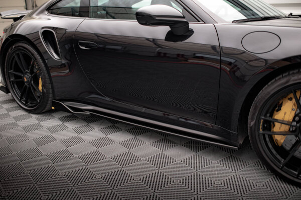 Maxton Design Seitenschweller Ansatz schwarz Hochglanz - Porsche 911 Turbo S 992