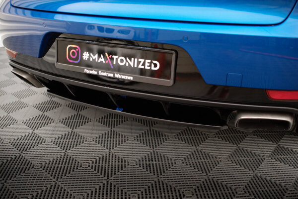 Maxton Design Middle diffuser rear extension gloss black - Porsche Macan MK1