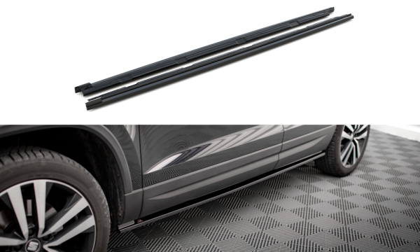 Maxton Design Side skirts extension gloss black - Seat Ateca MK1