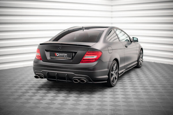 Maxton Design Rear extension Flaps Diffusor gloss black - Mercedes C Coupe AMG-Line C204