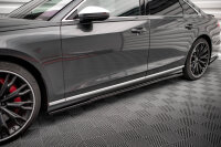 Maxton Design Side skirts extension gloss black - Audi S8 D5