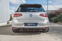 Maxton Design Diffusor Rear extension Rear Bumper V.2 black-red - VW Golf 7 GTI